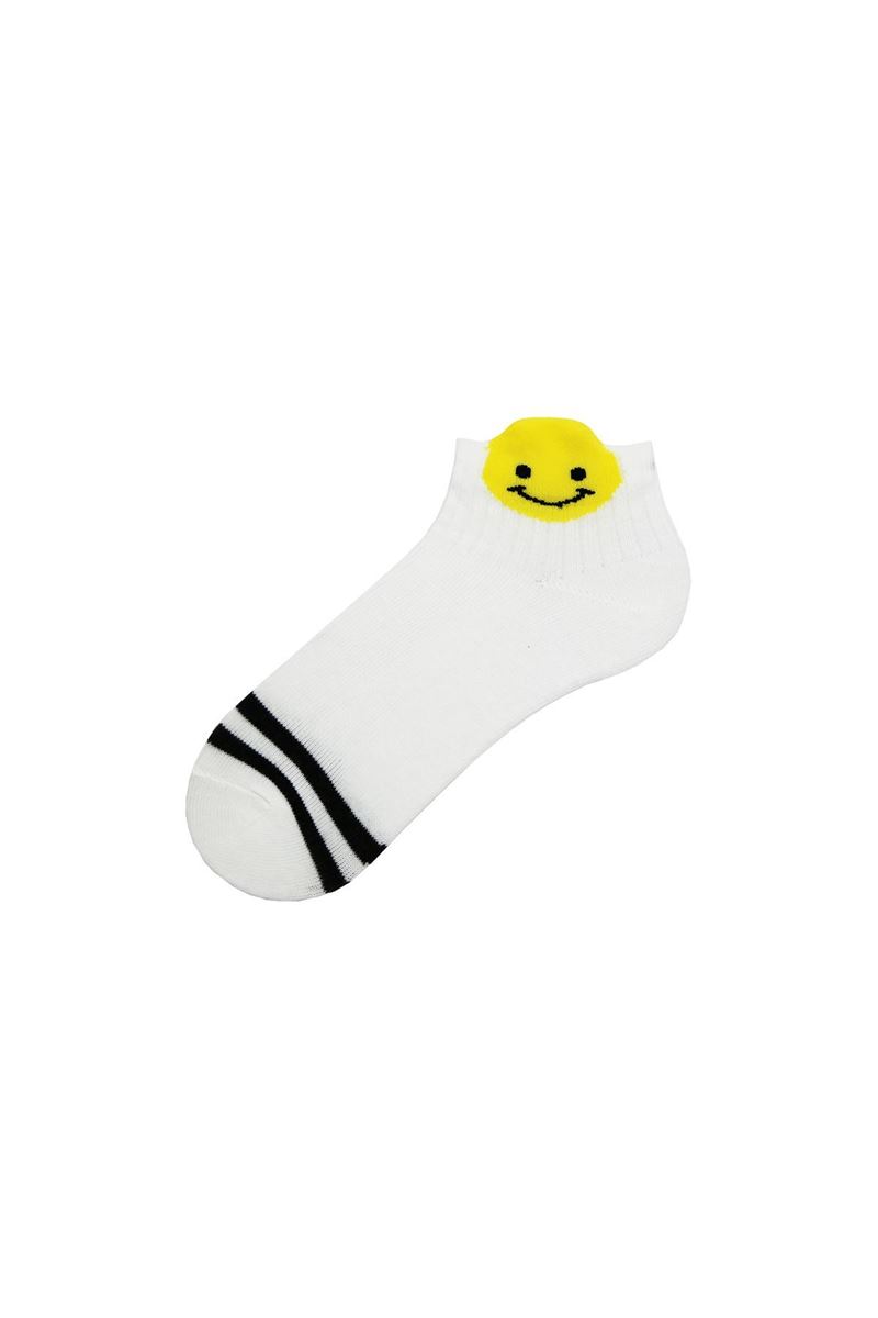 BROSS 3D EMOJI PATTERNED GIRLS MID-CALF SOCKS ASORTY