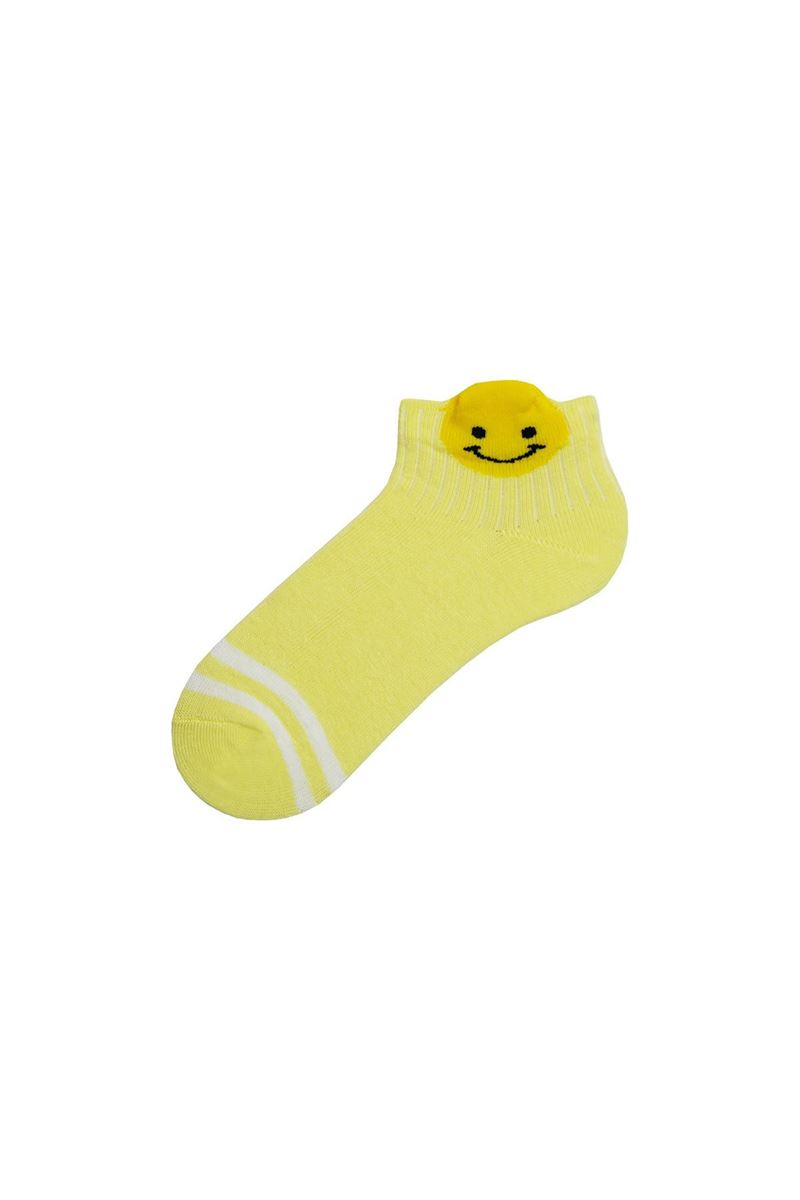 BROSS 3D EMOJI PATTERNED GIRLS MID-CALF SOCKS ASORTY