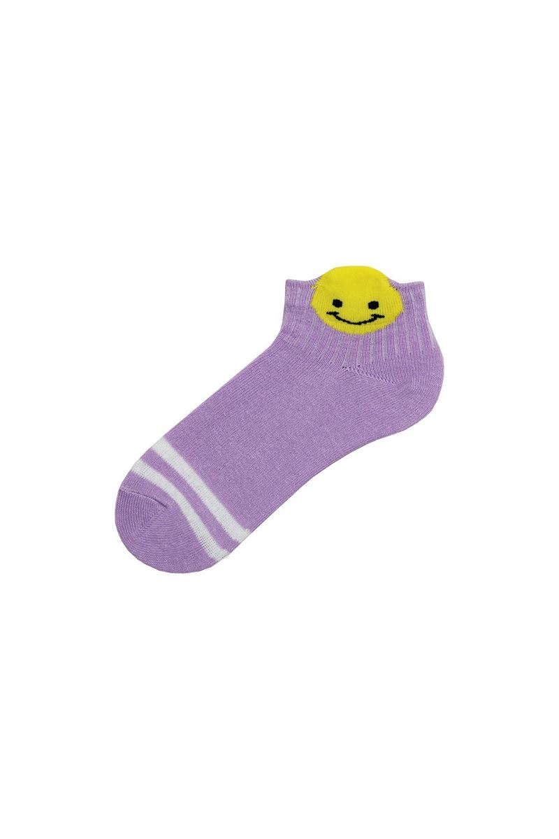 BROSS 3D EMOJI PATTERNED GIRLS MID-CALF SOCKS ASORTY