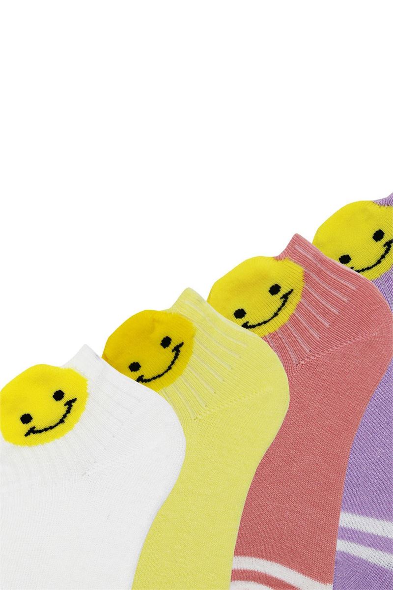 BROSS 3D EMOJI PATTERNED GIRLS MID-CALF SOCKS ASORTY