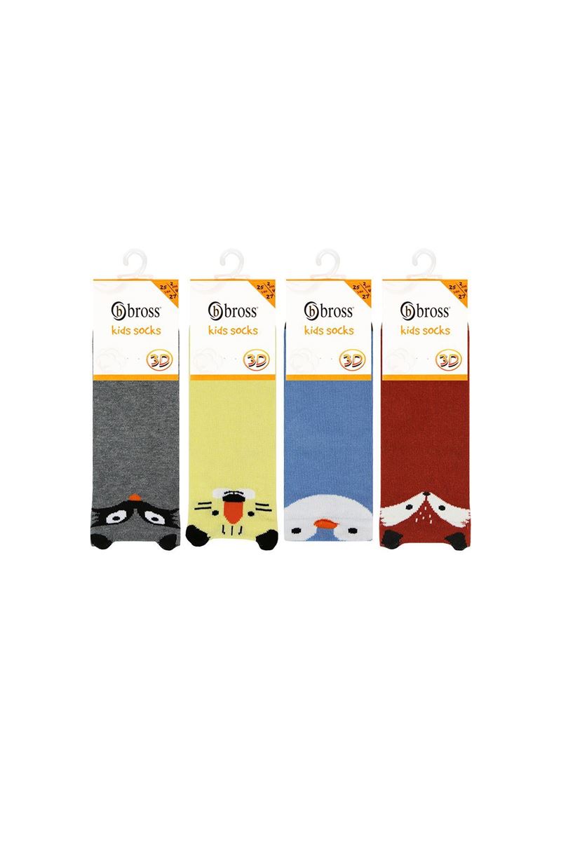 3D ANIMAL PATTERNED BOYS SHORT-CALF SOCKS ASORTY