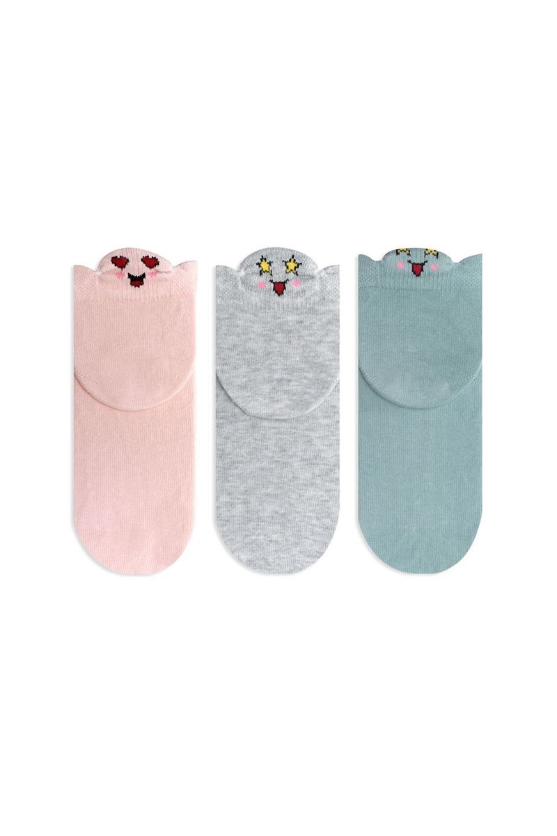 BROSS 3D HEART, STAR, FACE PATTERNED GIRLS SHORT-CALF SO ASORTY