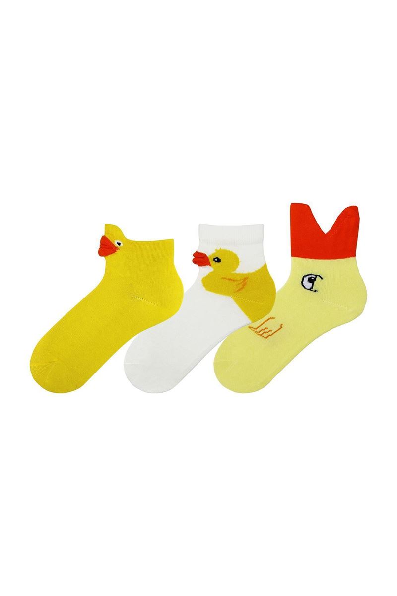 BROSS 3D DUCK PATTERNED BOYS MID-CALF SOCKS ASORTY