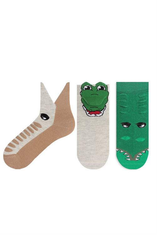 3D Короткие носки для мальчиков с узором Крокодил 12