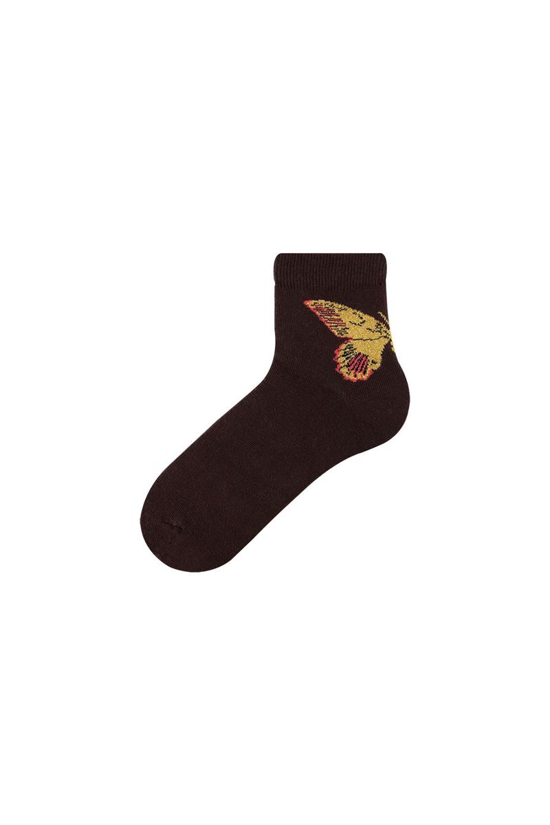 BROSS WOMAN MID-CALF SOCKS BUTTERFLY PATTERNED ASORTY