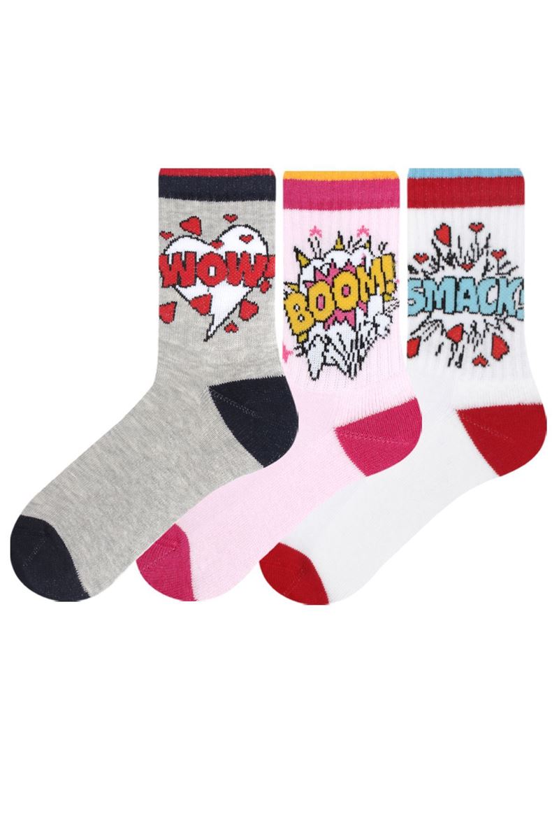 BROSS SLOGAN WRITTEN GIRLS  TERRY SOCKS ASORTY