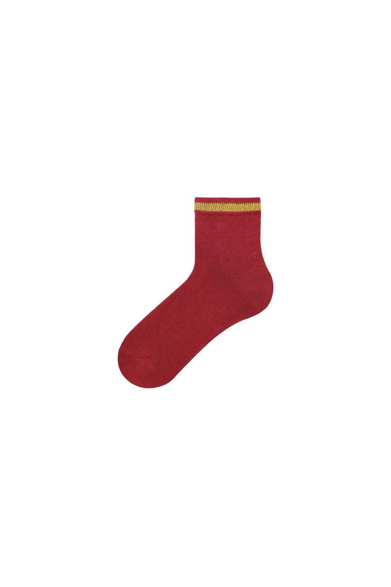 BROSS GLITTERY CIRCLE PATTERNED WOMENS MID-CALF SOCKS ASORTY
