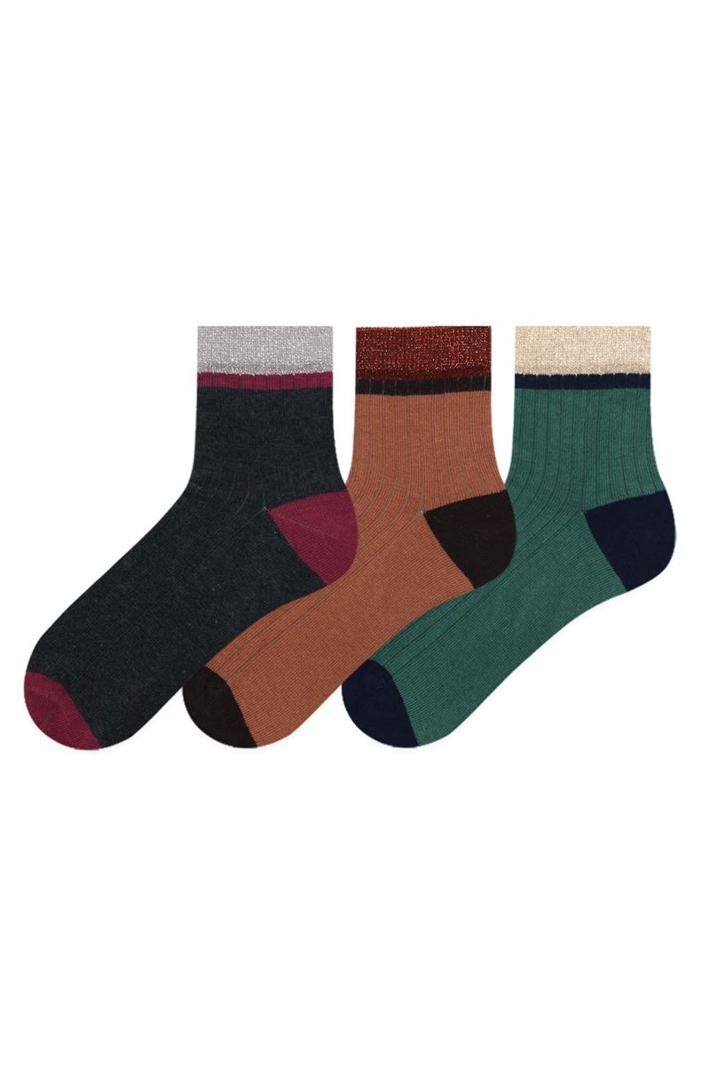BROSS SILVERY RUBBER DERBY WOMENS MID-CALF SOCKS ASORTY