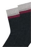 SILVERY RUBBER DERBY WOMENS MID-CALF SOCKS