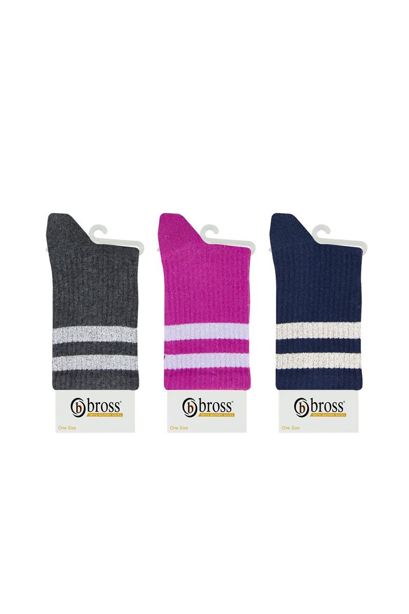RUBBER CIRCLE PATTERNED WOMEN MID-CALF TERRY SOCK