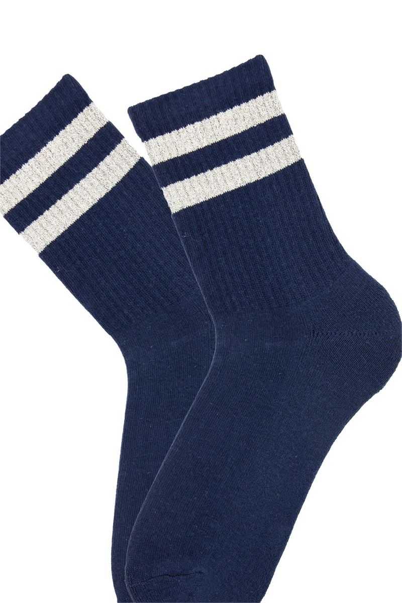 RUBBER CIRCLE PATTERNED WOMEN MID-CALF TERRY SOCK