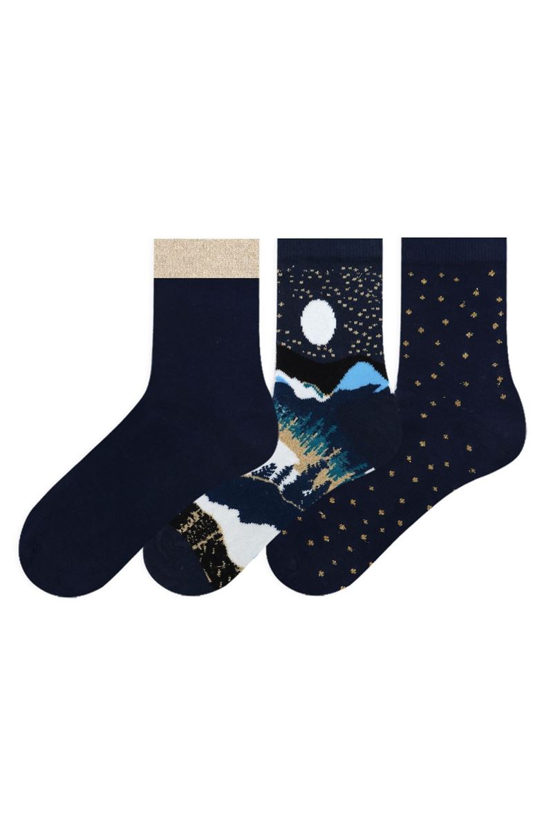 LANDSCAPE PATTERNED WOMENS MID-CALF SOCKS