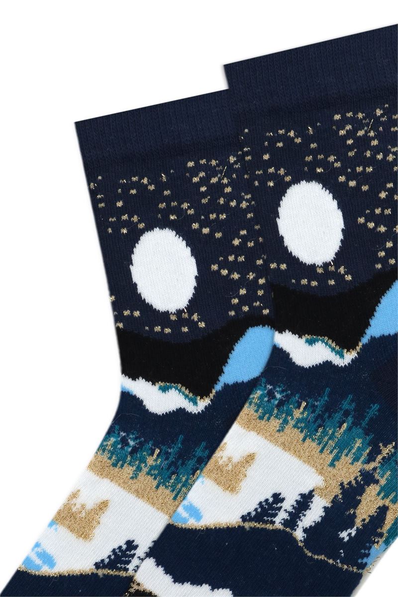 LANDSCAPE PATTERNED WOMENS MID-CALF SOCKS