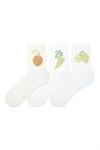 FRUIT PATTERNED  STONE PRINTED WOMEN S SOCKS