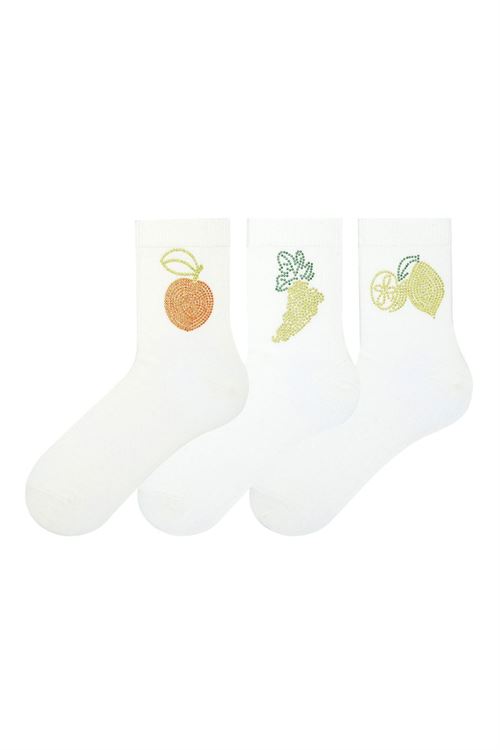 Fruit Patterned  Stone Printed Women s Socks 12
