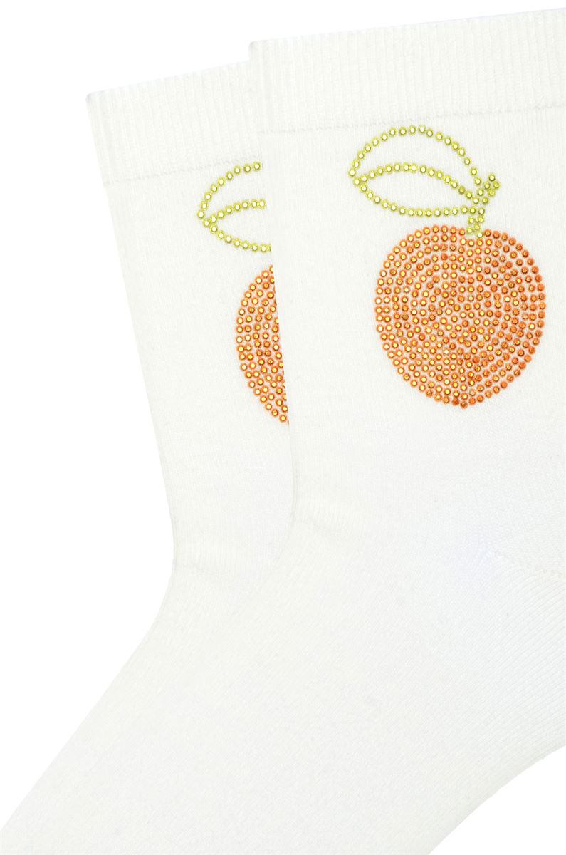 FRUIT PATTERNED  STONE PRINTED WOMEN S SOCKS