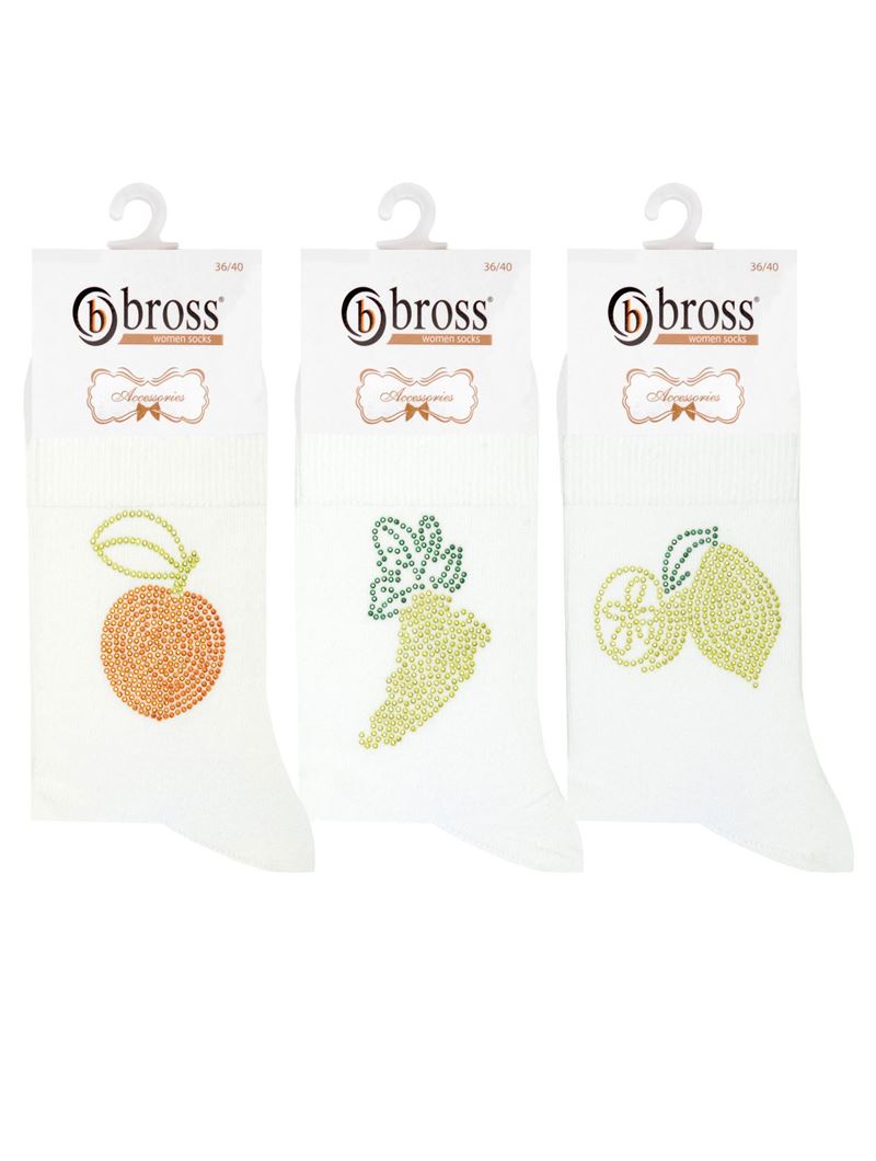 FRUIT PATTERNED  STONE PRINTED WOMEN S SOCKS