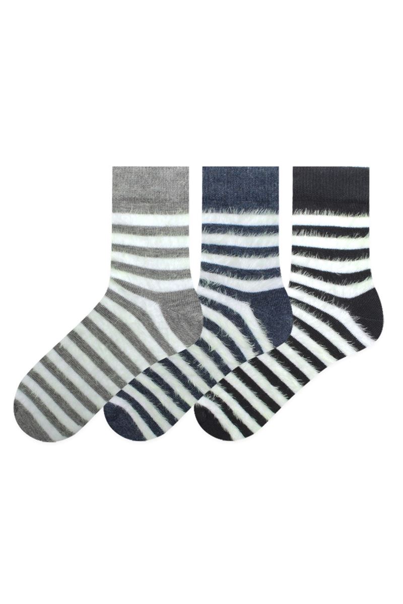 FRINGED CIRCLE WOMENS MID-CALF SOCKS ASORTY