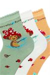 MUSHROOM PATTERNED KIDS MID-CALF SOCKS