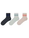 SILVERY RINGED PATTERNED WOMEN S SOCK