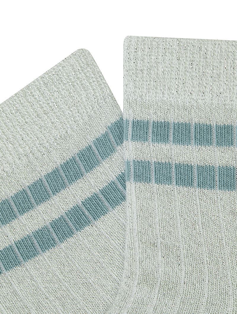 BROSS SILVERY RINGED PATTERNED WOMEN S SOCK ASORTY