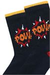 SLOGAN PATTERNED BOYS HALF TOWEL FABRIC SOCKS
