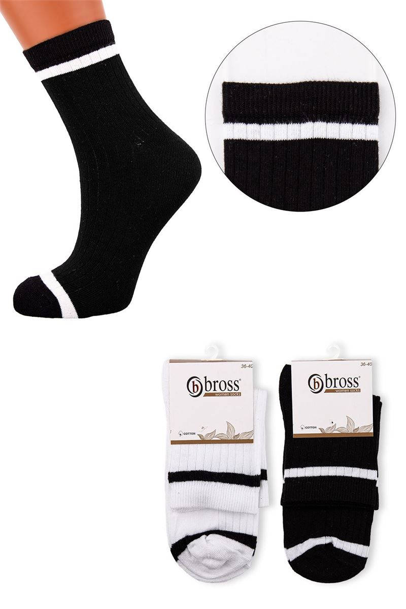 BROSS WOMEN MID-CALF SOCKS ASORTY