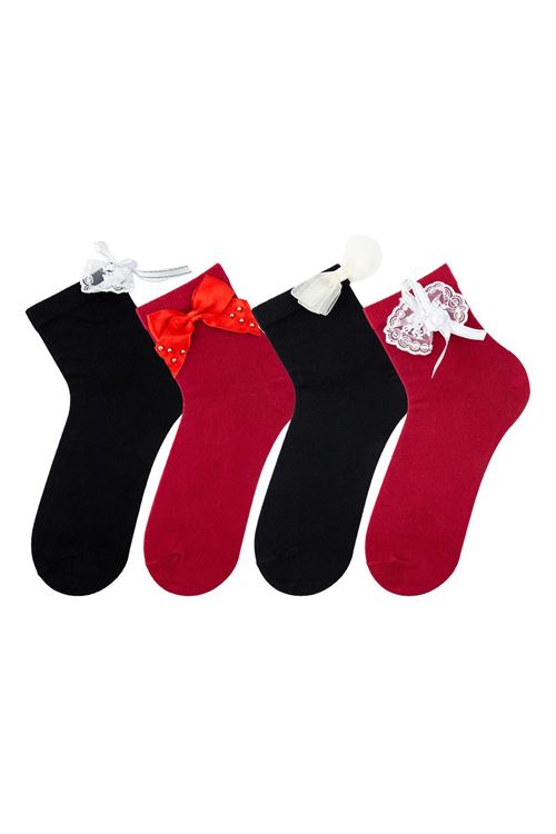 Womens' Ribbon Mid Calf Socks 12