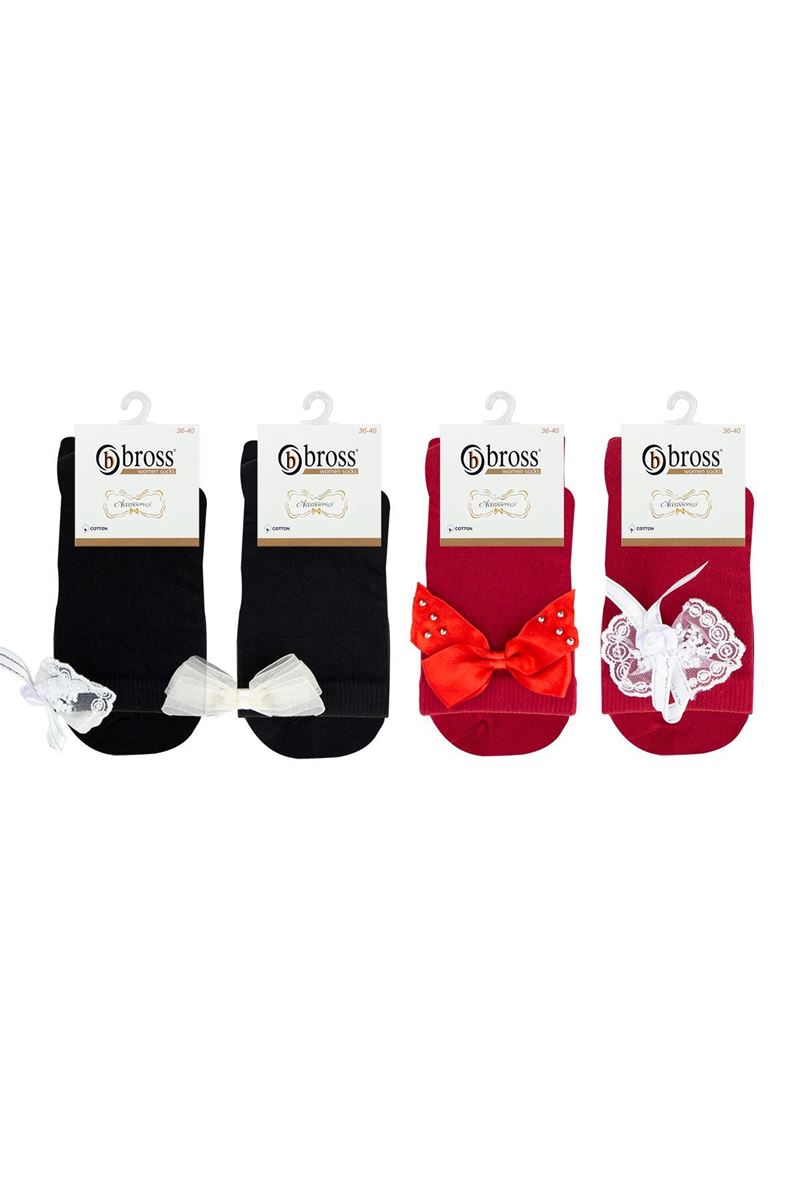 BROSS WOMENS' RIBBON MID CALF SOCKS ASORTY