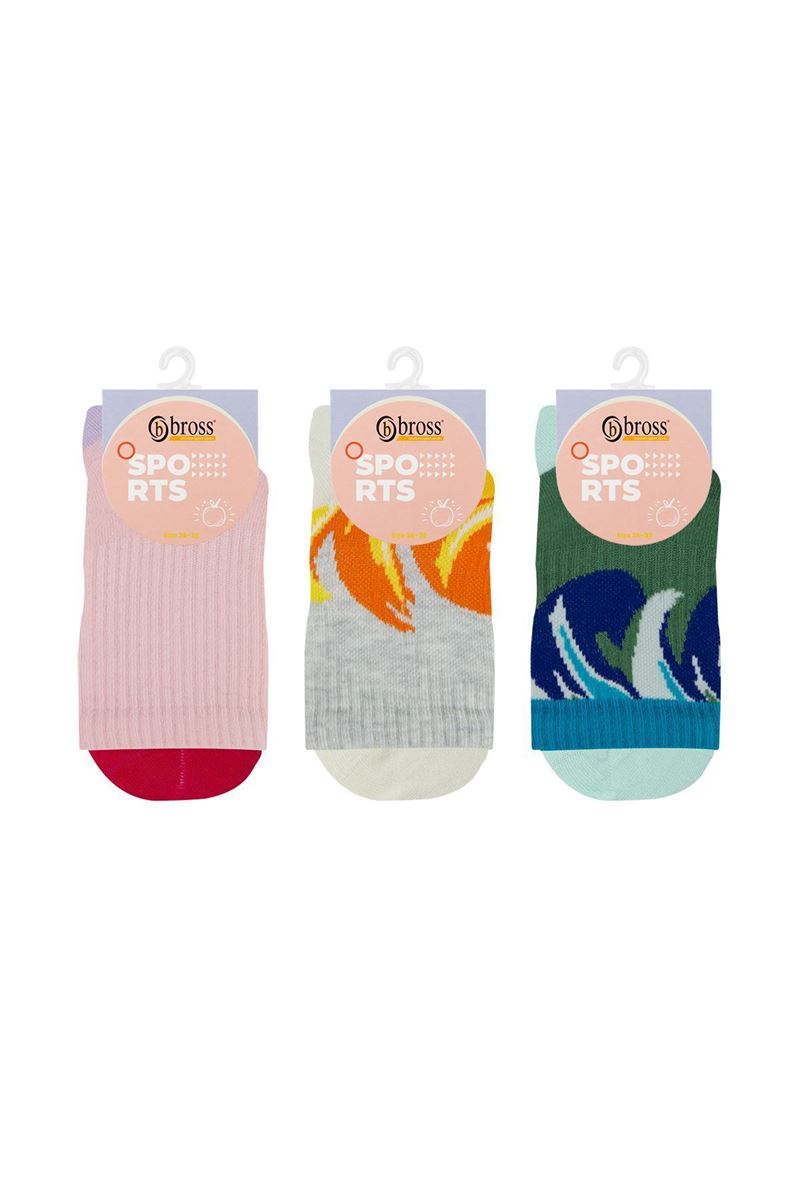 BROSS SURFING PATTERN MID-CALF SOCKS ASORTY