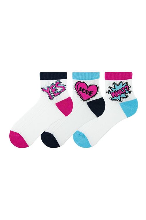 Women Sticker Pattern Mid-Calf Socks 12