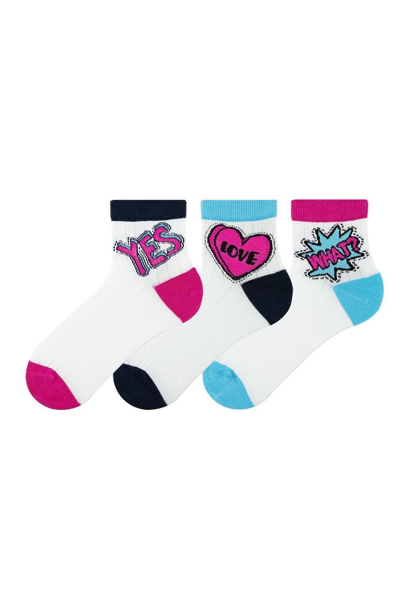 WOMEN STICKER PATTERN MID-CALF SOCKS ASORTY