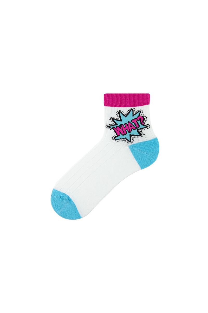 WOMEN STICKER PATTERN MID-CALF SOCKS ASORTY