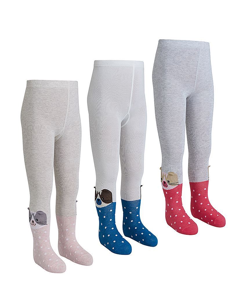 BROSS 3D CAT PATTERNED BABY GIRLS  + KIDS  TIGHTS ASORTY