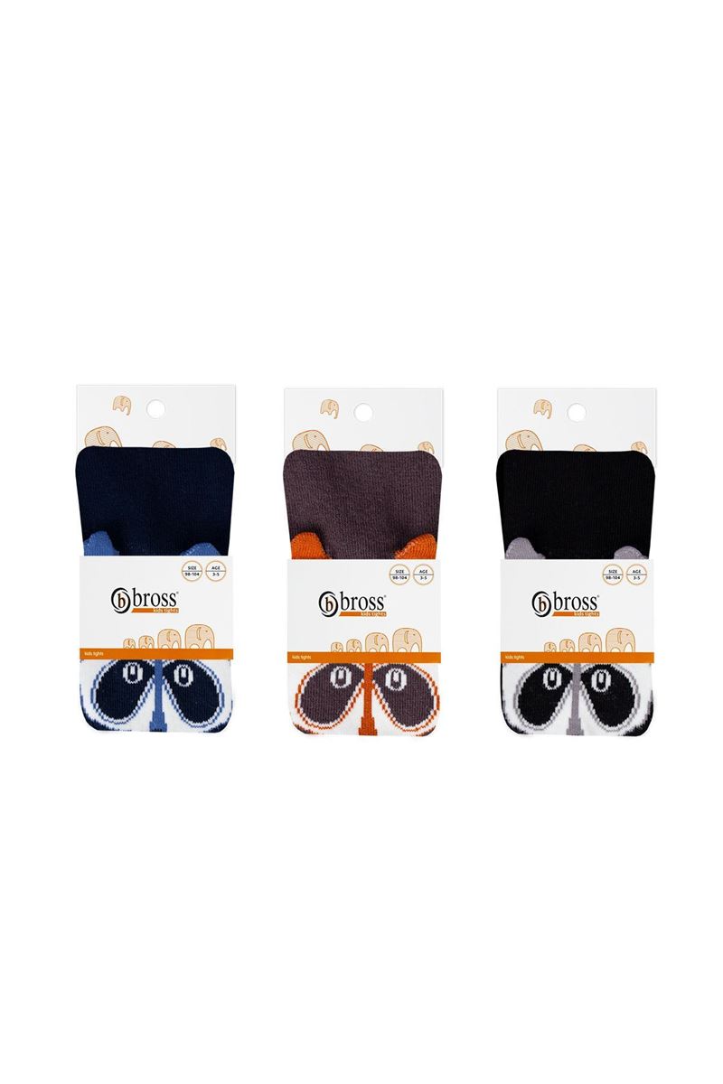 BROSS 3D RACCOON PATTERNED BABY BOYS  TIGHTS ASORTY