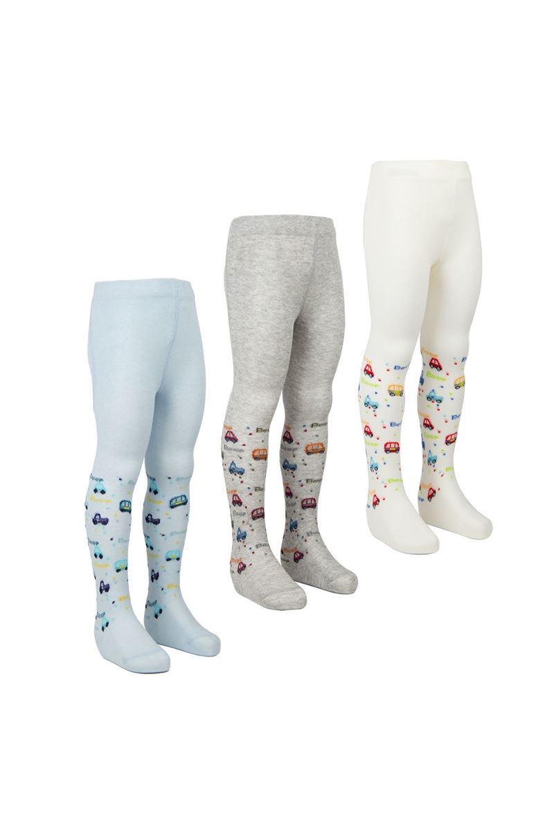 BROSS CAR PATTERNED BABY BOYS TIGHTS ASORTY