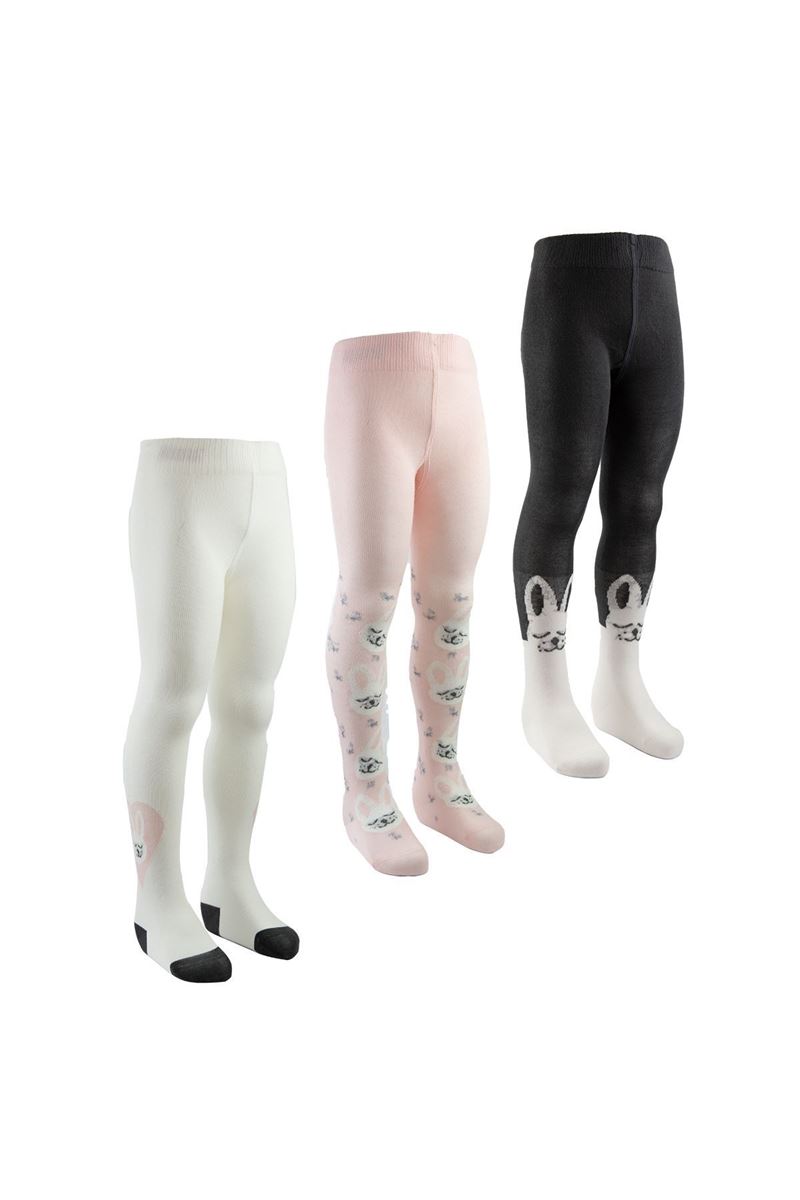 BROSS BUNNY PATTERN BABY GIRL TIGHTS ASORTY