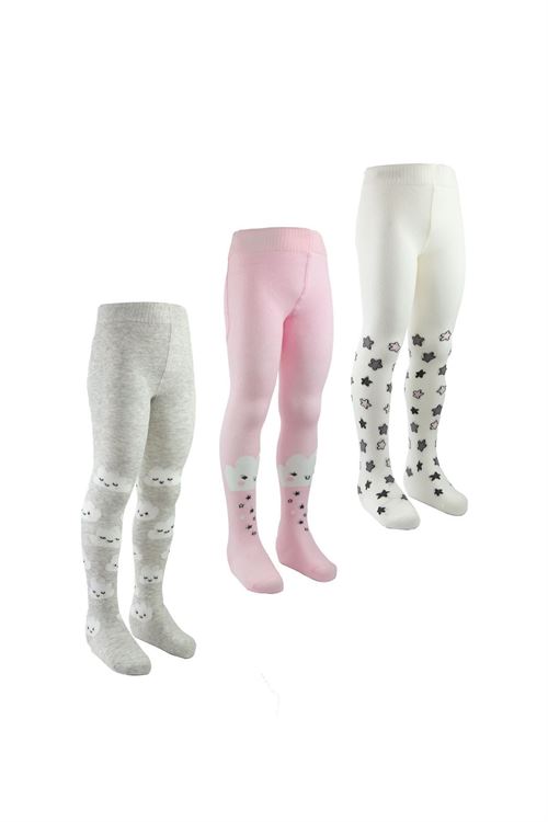 Baby Girl Tights Cloud Patterned 6