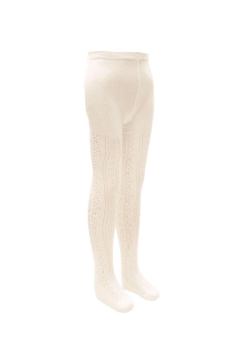 BROSS SANTA CLAUS PATTERN BOY TERRY TIGHTS ECRU