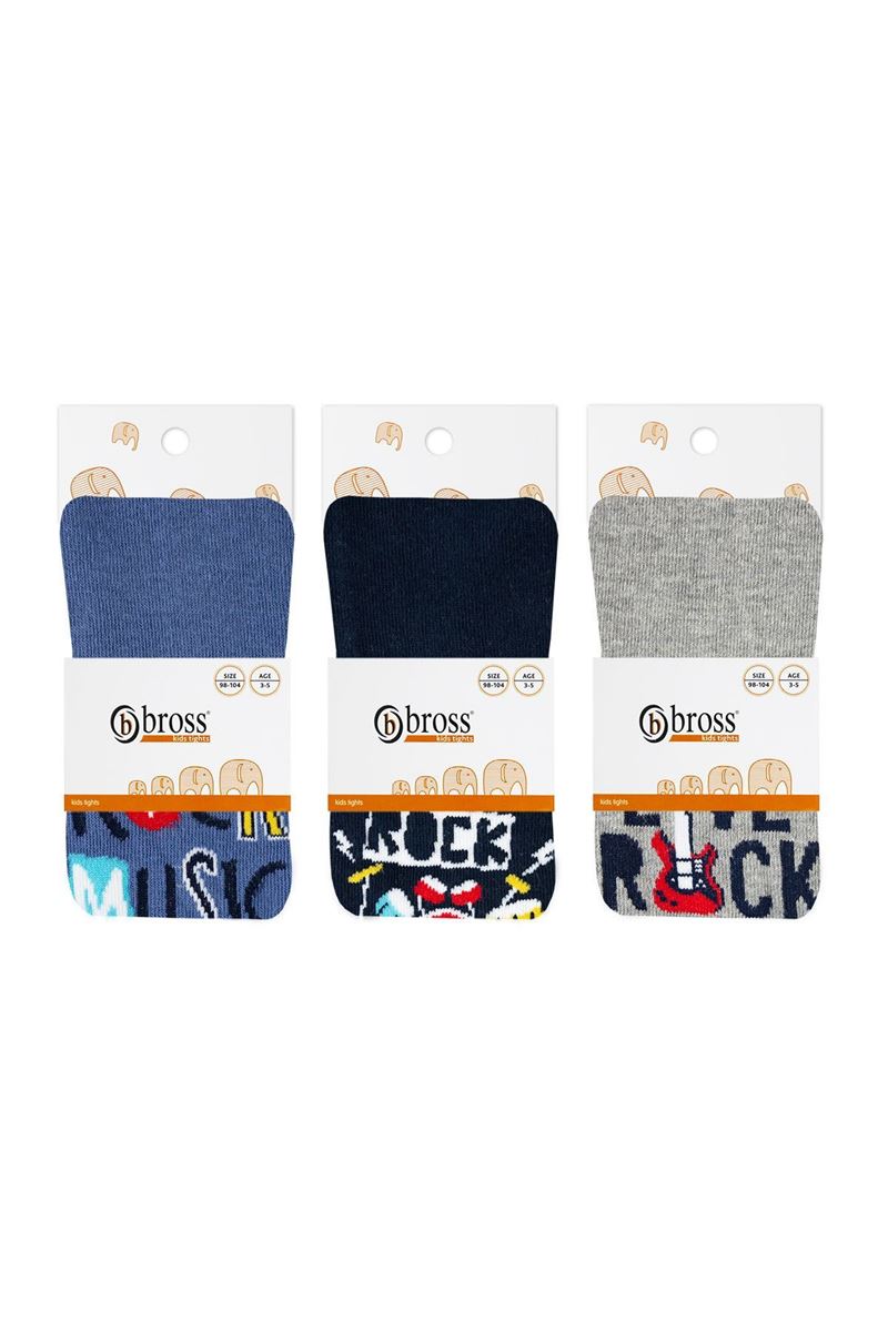 BROSS ROCK PATTERN BOY TIGHTS ASORTY