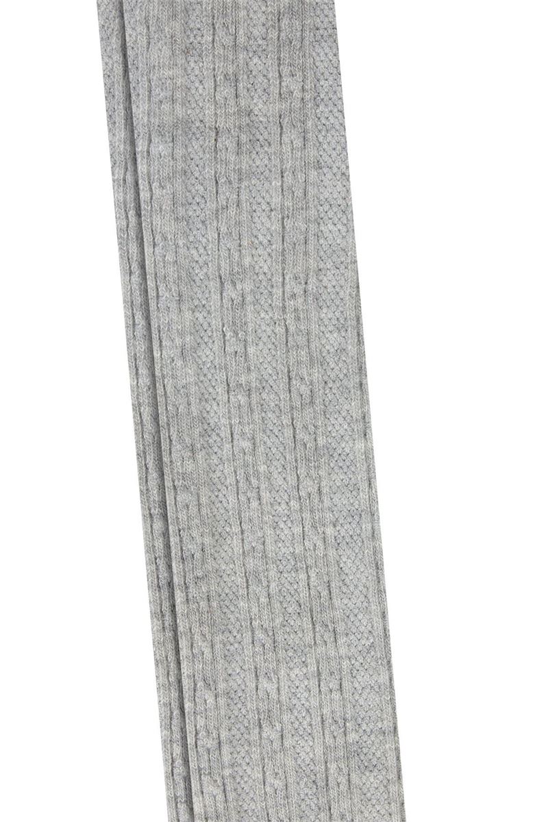BROSS CABLE PATTERNED GIRLS PANTYHOSE GREY