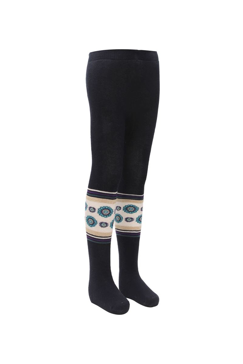 BROSS FLOWER PATTERNED GIRLS TERRY TIGHTS ASORTY