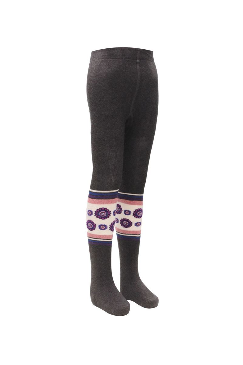 BROSS FLOWER PATTERNED GIRLS TERRY TIGHTS ASORTY