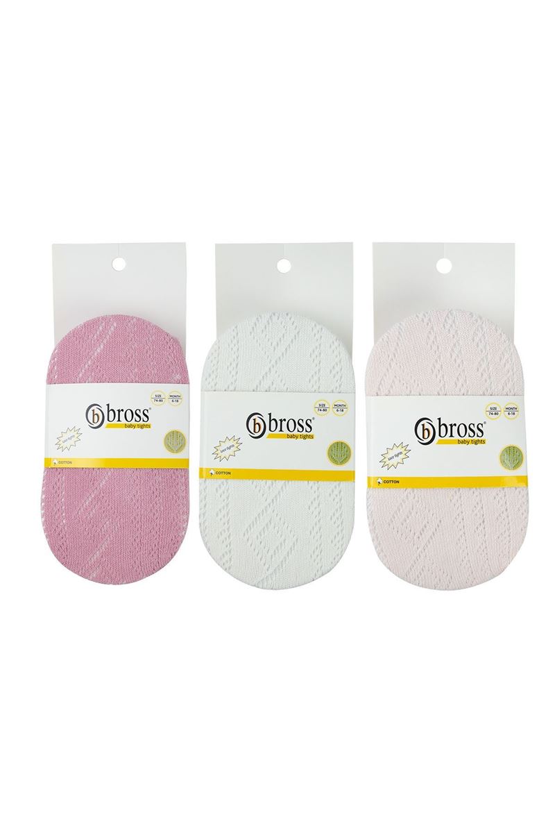 BROSS NET PATTERNED BABY GIRLS TIGHTS ASORTY