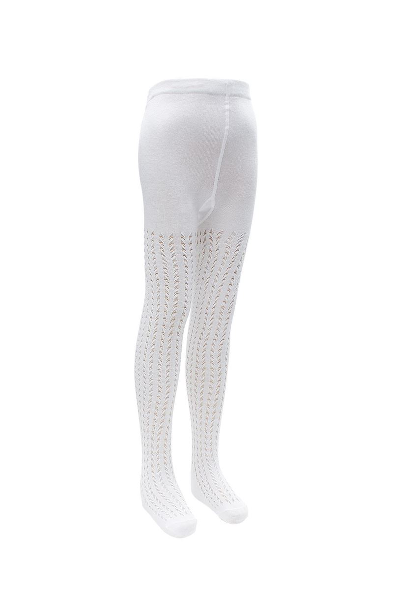 BROSS BOWTIE NET GIRLS  TIGHTS WHITE