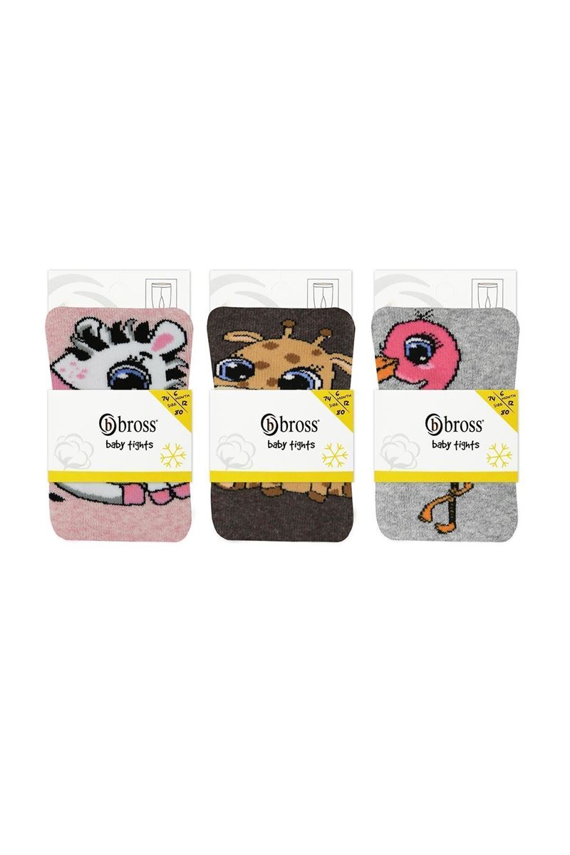 BROSS FLAMINGO, ZEBRA, GIRAFFE PATTERN BABY GIRLS TERRY ASORTY