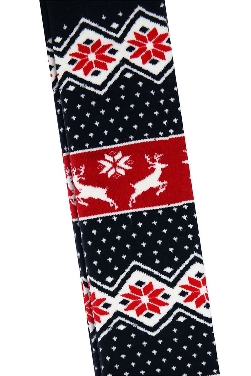 BROSS DEER AND ETHNIC PATTERNED GIRLS TERRY PANTYHOSE ASORTY