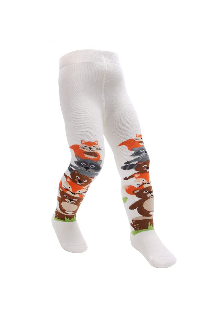 BROSS ANIMAL PATTERNED TOWEL BABY BOYS PANTYHOSE ASORTY