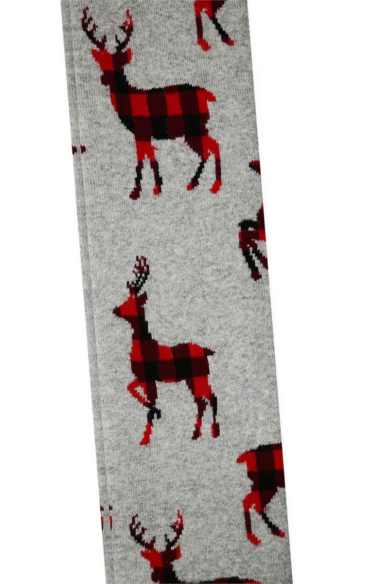 BROSS SNOW, ETHNIC, DEER PATTERNED GIRLS TERRY PANTYHOS ASORTY