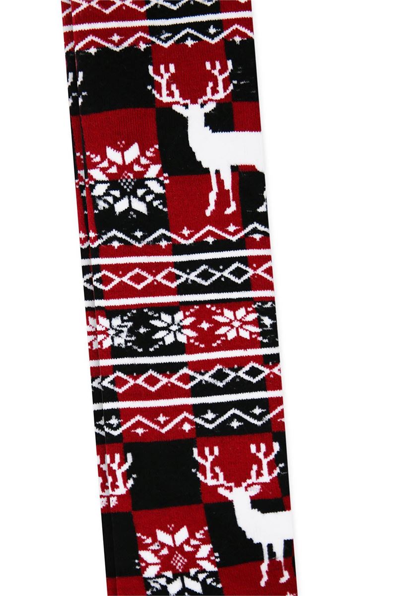 BROSS SNOW, ETHNIC, DEER PATTERNED GIRLS TERRY PANTYHOS ASORTY